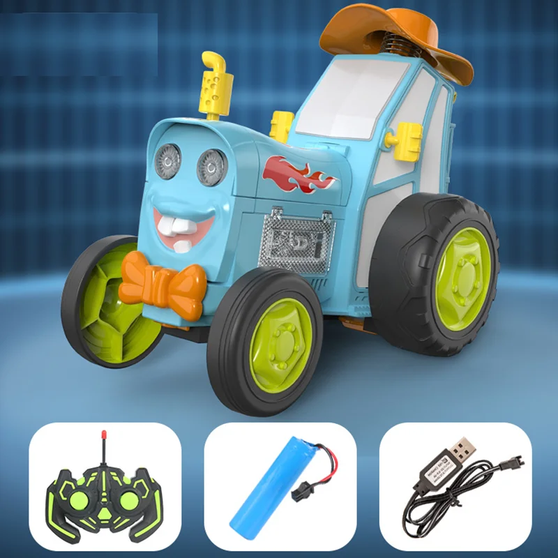 (azul) Coche De Juguete Eléctrico Con Control Remoto, Luces, Música Y Balanceo.