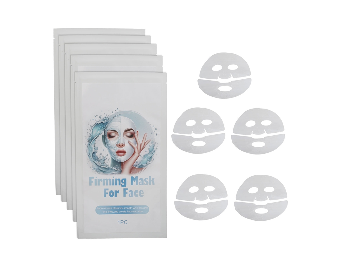 5pcs Mascarilla Facial De Colágeno Hidratante, Reafirmante Y Iluminante Para Piel Hidratada Y Nutrida