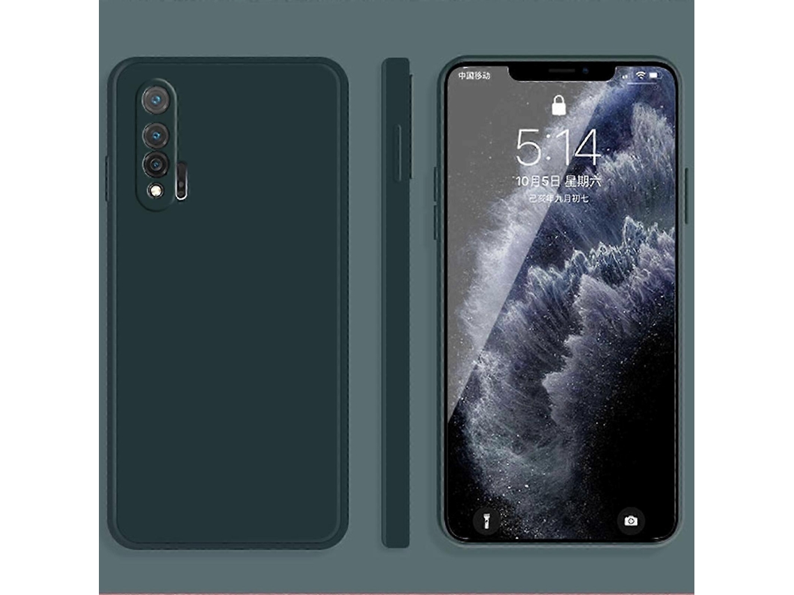 Dark Green2026 For Huawei Nova 6 5g Solid Color Imitation Liquid Silicone Straight Edge Dropproof Full Coverage Protective Case