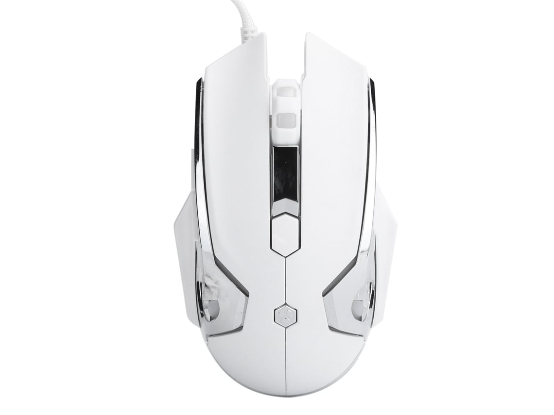 Rato Com Fio Ajazz 6 Botões Ajuste Dpi 4 Velocidades Plug And Play Dispositivo Externo Branco