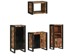 Maison Exclusive - Juego De Muebles De Baño 4 Pcs Madera Sólida Recuperada