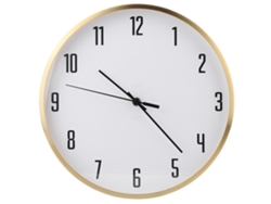 Reloj de pared de latón silencioso con diseño redondo para decoración del hogar