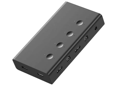Switch Hdmi Kvm Switch 4 Puertos Usb Hdmi 4K 60Hz 4 Entradas a 1 Salida para Pc Pantalla Teclado Ratón Llave Usb Impresora 4 Cables Usb BISBISOUS