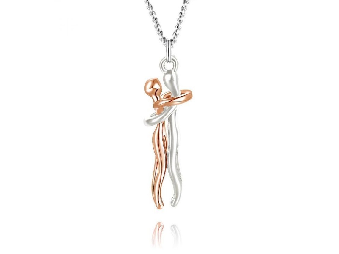 2026-colgante De Collar De Pareja Abrazo Cariñoso Para Hombre Y Mujer Xxf Oro Rosa