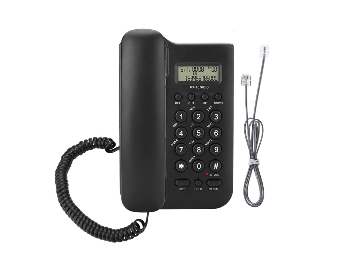 Teléfono Fijo Para Hoteles Y Hogares Con Fácil Instalación Y Función De Llamada - Negro (modelo Kx-t076)