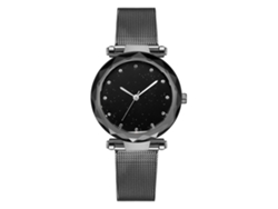 Reloj De Cuarzo Para Mujer Con Correa De Malla, Aleación De Rutenio, Diseño De Cielo Estrellado.