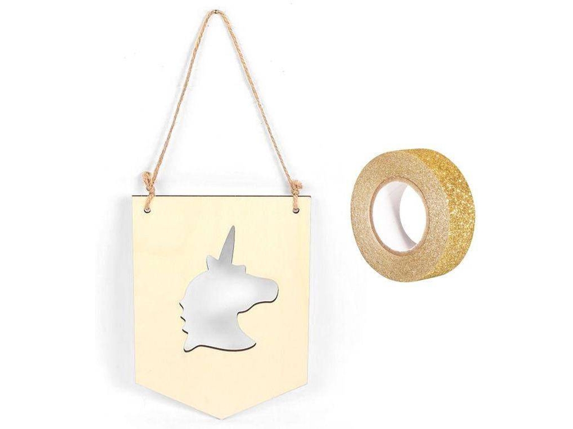 Suspensión YOUDOIT (Dorado - Madera - 20x15 cm)