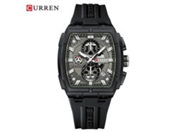 Relógio De Quartzo (preto), Estilo Esportivo, Com Calendário, Formato Tonneau, Relógio De Negócios Masculino