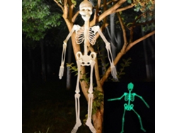 Esqueleto Luminoso De Halloween De 90 Cm Con Articulaciones Flexibles: Artículo Decorativo Espeluznante Para Fiestas Al Aire Libre.