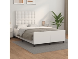 Estructura De Cama Sin Colchón Cuero Sintético Blanco 120x190cm