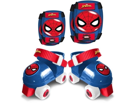 SPIDER-MAN Set Roller Skates com cotoveleiras e joelheiras