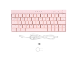 Teclado Mecánico Rosa, 64 Teclas, Rgb, Inalámbrico, 3 Modos, Diseño Ergonómico, Interruptores Rojos.