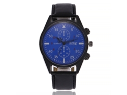 Reloj De Pulsera Sanda Sencillo Y Versátil Con Luz (negro Azul). Reloj Analógico De Cuarzo Informal Con Correa De Pu Para Hombre.