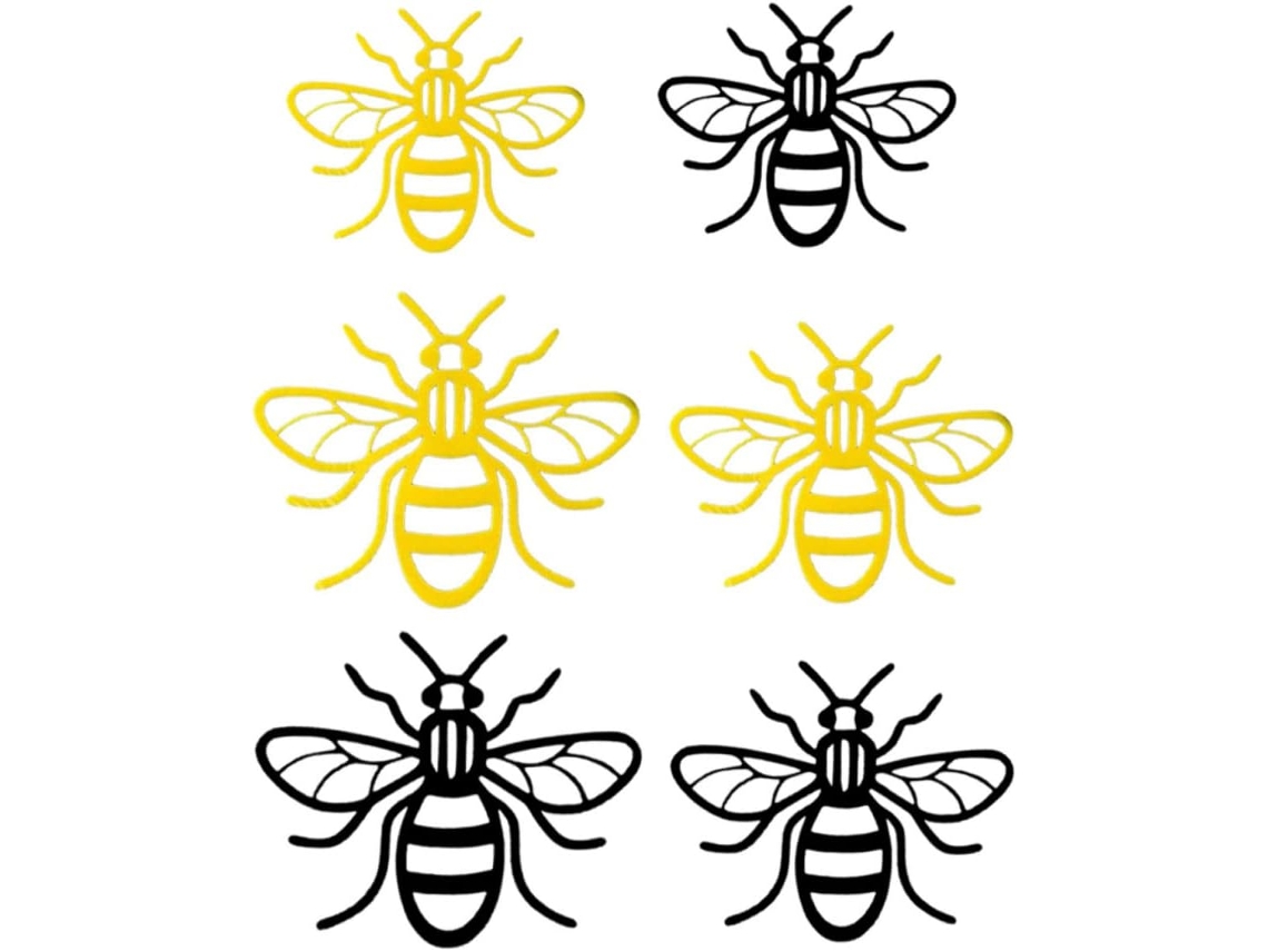 Juego De 3 Pegatinas De Abejas Para Pared De Tv, Hogar, Oficina, Decoración De Pared Acrílica 3d, 6 Piezas