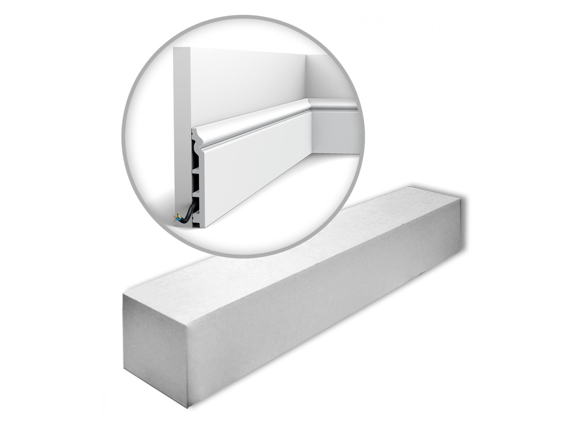 Rodapiés ORAC Decor Luxxus Sx118-Ral9003-Box Rodapiés 14 Piezas