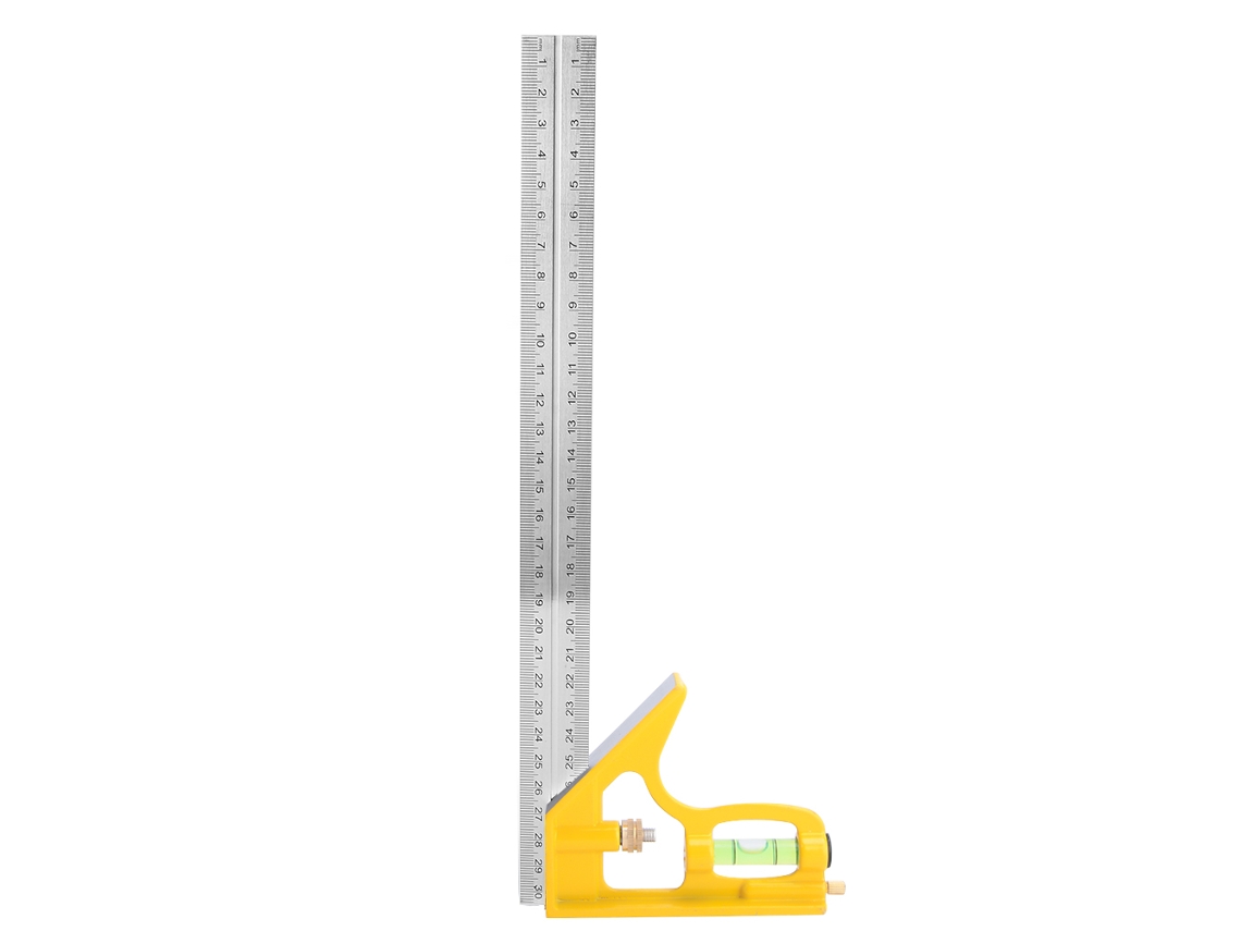Regla de ángulo ajustable de acero inoxidable de 90 grados para carpintería.