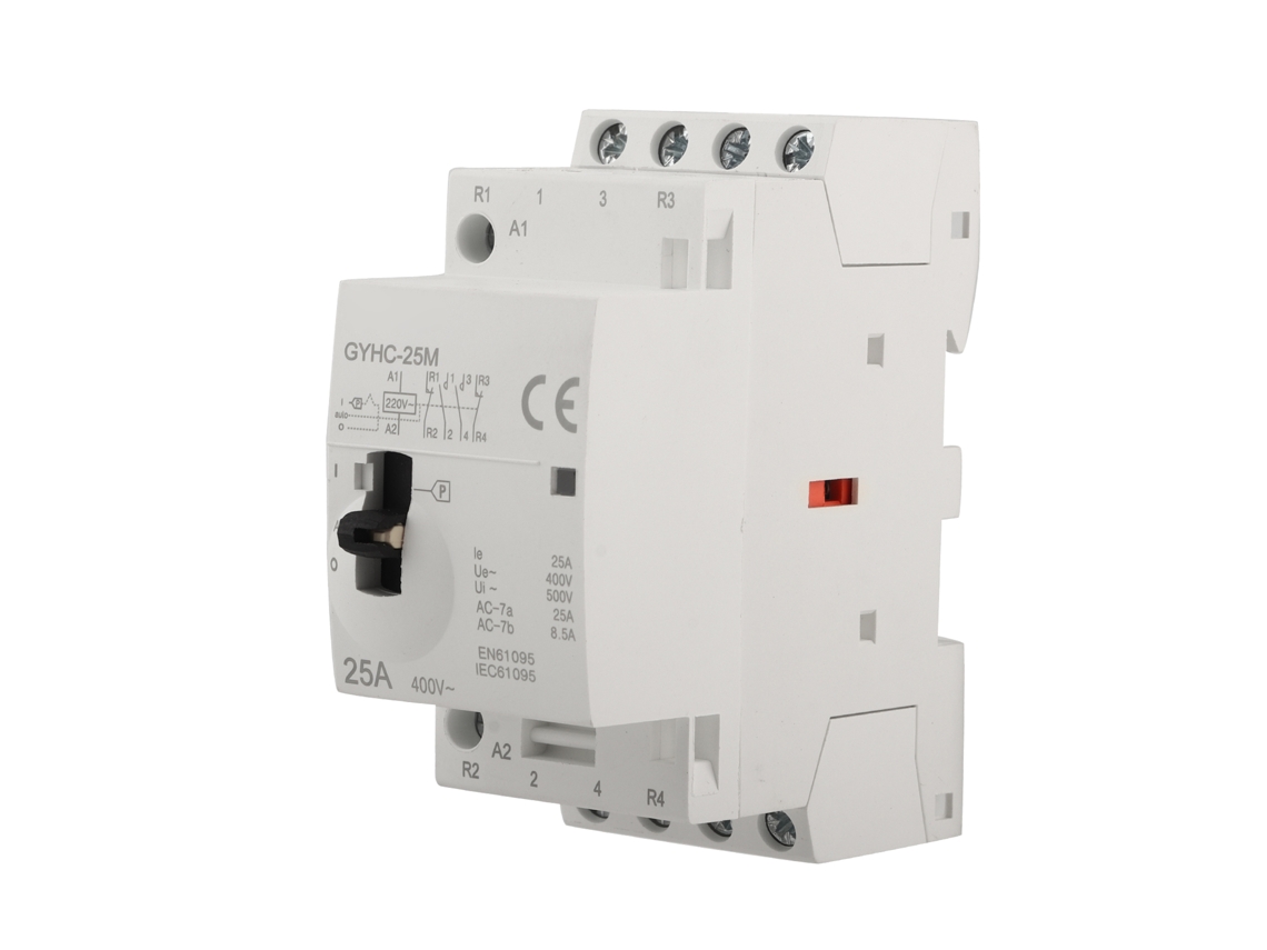 Contacto Ac 4p 25a 220v 50hz Para Din Rail Hogar Con Interruptor De Control Manual
