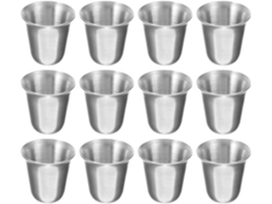 Conjunto De 12 Cálices De Comunhão Compactos E Empilháveis Em Aço Inoxidável.