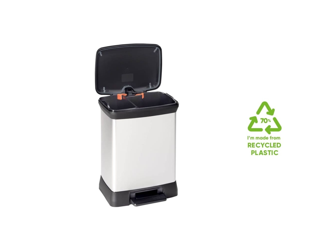 Cubo de basura CURVER Plateado Plástico