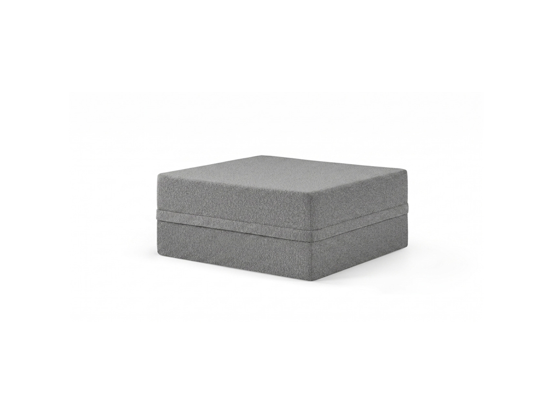 Sofá Modular Puff Convertible Bouclette Cinza Escuro