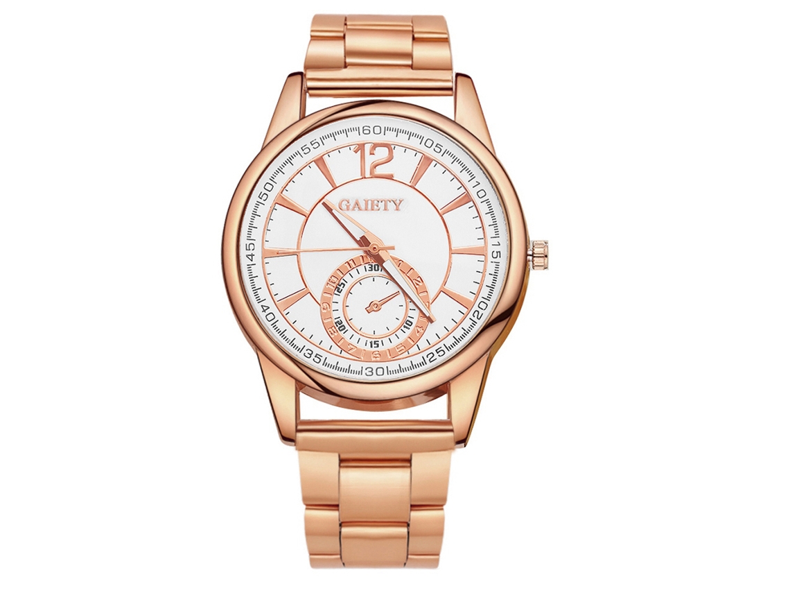 Reloj De Pulsera Para Hombre Gaiety De Aleación Con Movimiento De Cuarzo Y Display Analógico (oro Rosa)