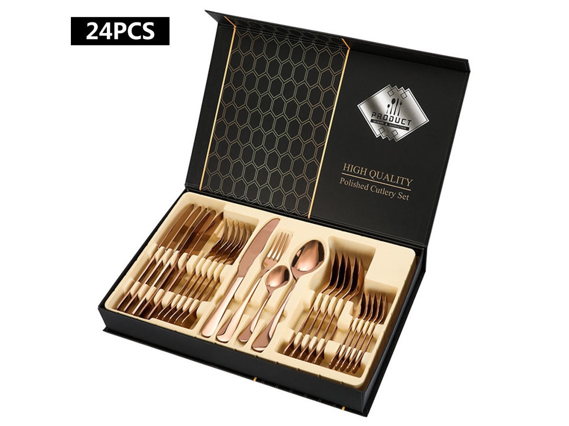 Conjunto de Talheres de Aço Inoxidável 24 Peças GERTIZ