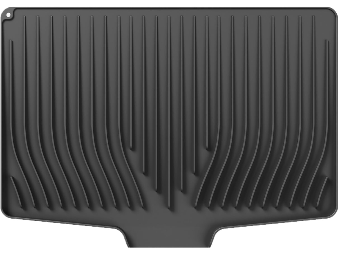 Escurridor De Platos De Silicona De Alta Calidad Con Diseño Inclinado,resistente Al Calor (120 °c)(negro, 48 X 35 Cm).