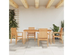 Juego de comedor de jardín de 5 piezas en madera maciza de teca DKD Home Decor