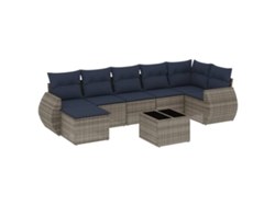 Maison Exclusive - Conjunto De Sofá De Jardín De 8 Piezas Con Cojines, Poliratán Gris