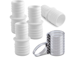 Juego De Conectores Para Manguera De Piscina, 4 Piezas, Adaptador De 32 Mm A 38 Mm Con Abrazaderas De Acero Inoxidable.