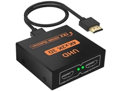 Divisor HDMI 1 en 2 3D, 4K, 1080p, HDCP 1.4, con cable USB, compatible con PS3, etc., color negro Yizhood