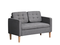 Sofá 2 Plazas, Almacenamiento, Madera, Terciopelo, 117x62x78cm, Gris