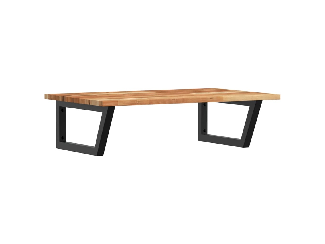Estante de lavabo de pared acero y VIDAXL madera maciza de acacia