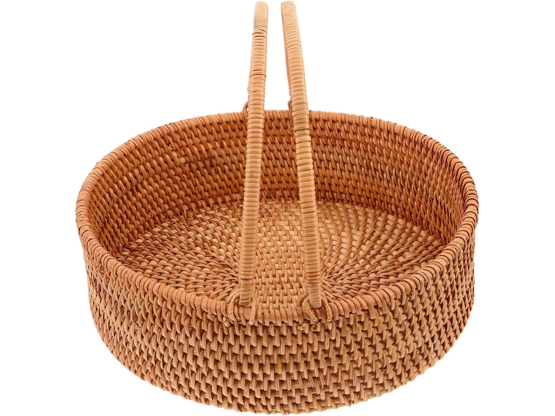Panier Tressé Osier Con Poignée De Rangement Portátil Para Pique- Jardin Et Décor Maison Léger ...