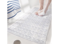 Alfombrilla De Ducha Antideslizante De Pvc De 88x40 Cm, Resistente Al Moho, Lavable A Máquina Y Suave Al Tacto (henten Home, Transparente)