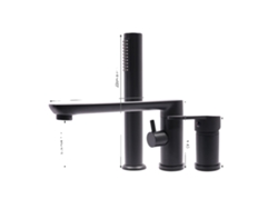 Grifo mezclador de baño, caño giratorio de 360°, ducha de mano incluida, negro OEM