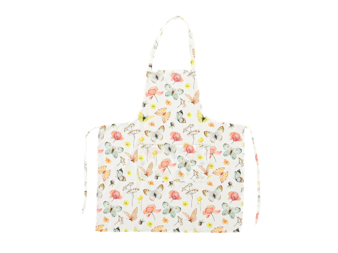 Delantal Antimanchas Con Estampado De Mariposas