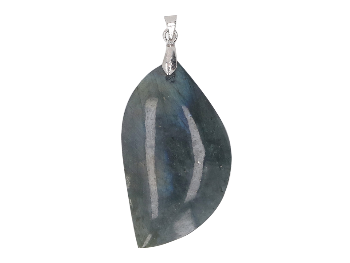 Colgante Ligero De Labradorita Con Forma De Hoja, Cristal Natural, Collar Versátil.