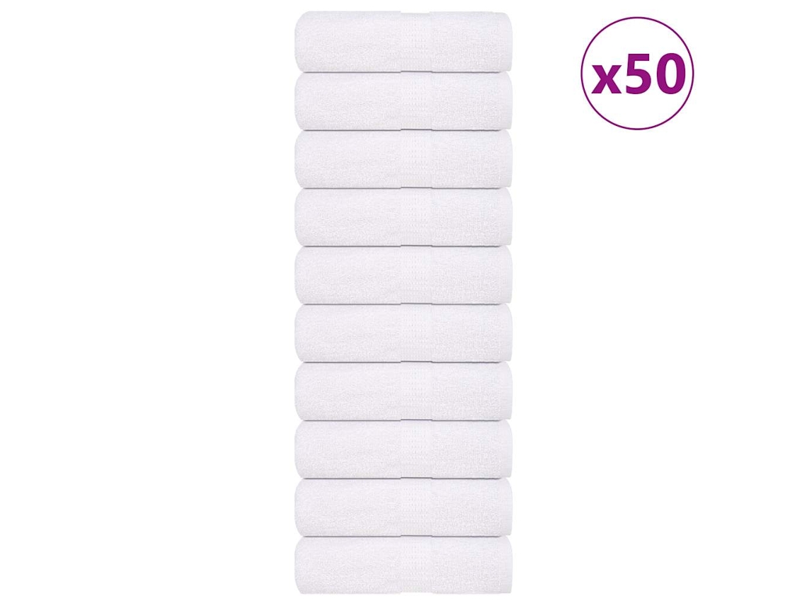 Toallas De Jabón 50 Uds Blanco 30x30 Cm 360 Gsm 100 Algodón Wsd104914