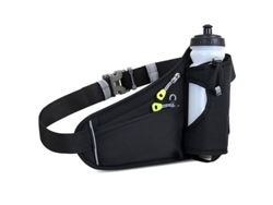 2026-bolsa De Cintura Impermeable Para Correr Con Portabotellas Y Franjas Reflectantes Negro