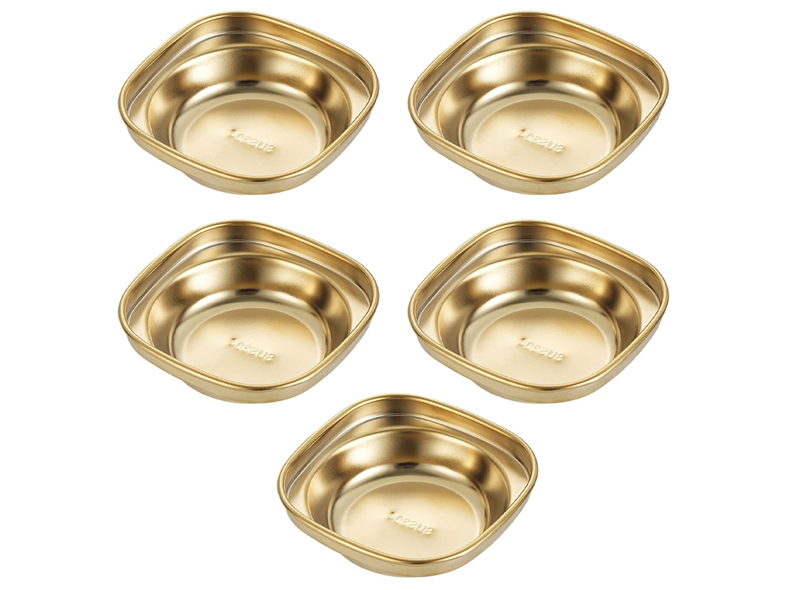 Juego de 5 platos laterales de acero inoxidable, 8,2 cm MEOIRUERY