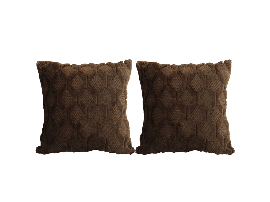 Juego De 2 Fundas De Almohada De Felpa Bohemia Lisas, 45,7 X 45,7 Cm