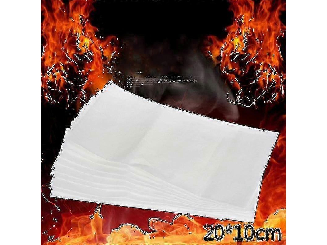 30 unidades de papel de fuego de 20x10 cm con efecto de llama brillante. Papel de fuego mágico para efectos de choque. Rosewell