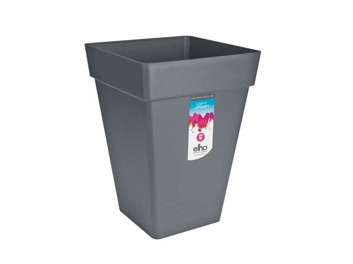 Maceta ELHO Antracita Polipropileno Plástico Cuadrado Moderno 37 cm