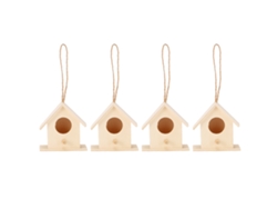 4 cajas nido de madera colgantes para pájaros (sin marca)