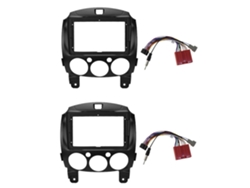 2 Marcos Para Salpicadero De Coche De 9 Pulgadas Y 2 Din Con Panel De Navegación Dvd, Panel De Radio Y Audio, Con Arnés Para 2 Demio 2007-2014
