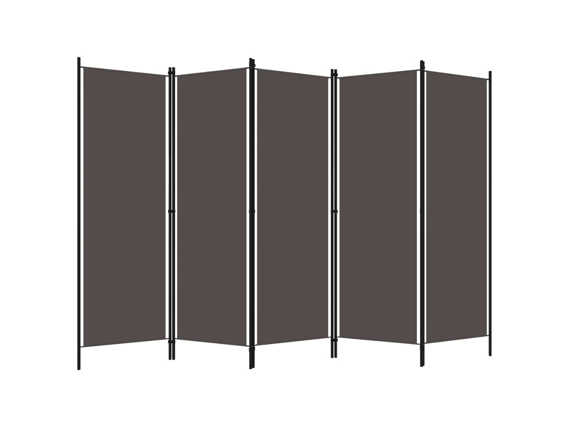 Biombo | Biombo de 5 paneles, 250 x 180 cm, antracita, WSD925439, Adorável Casa