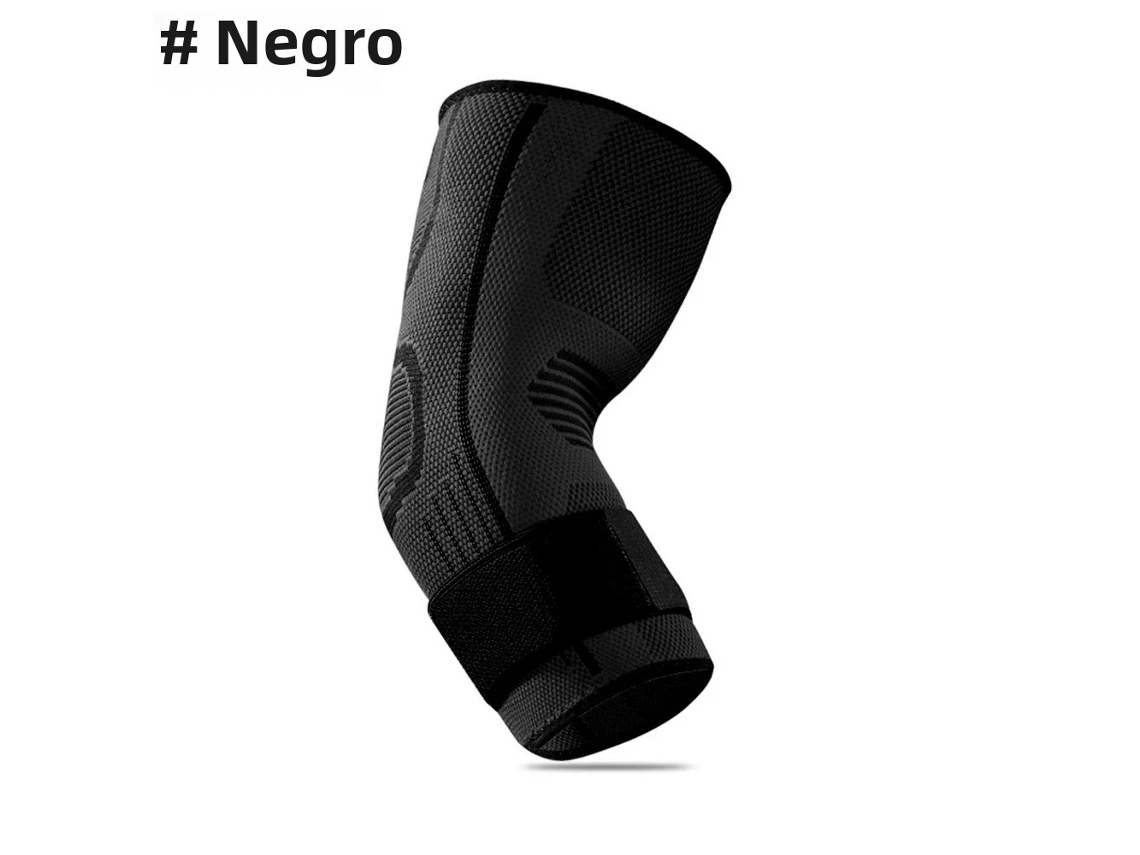 Codera para tendinitis y epicondilitis, manga de compresión para soporte del codo. Mdug (negra, 1 L)