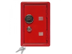 Caixa De Dinheiro De Metal Vermelho Em Forma De Cofre Com Chave Ideal Para Crianças Aprender A Gerenciar Dinheiro