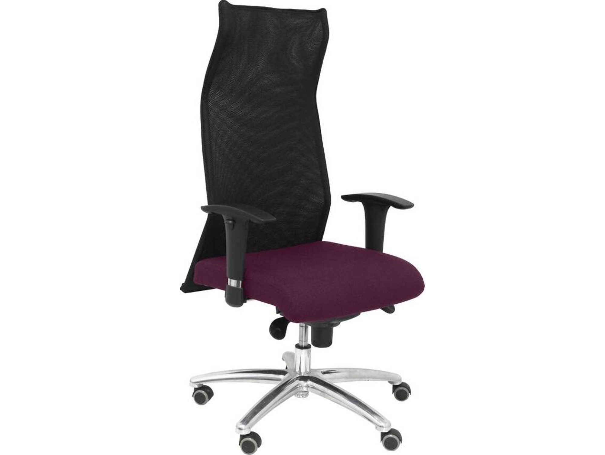 Silla de Escritorio Ejecutiva PYC Sahuco Morado con ruedas antiarañazos (Brazos Ajustables - Malla)